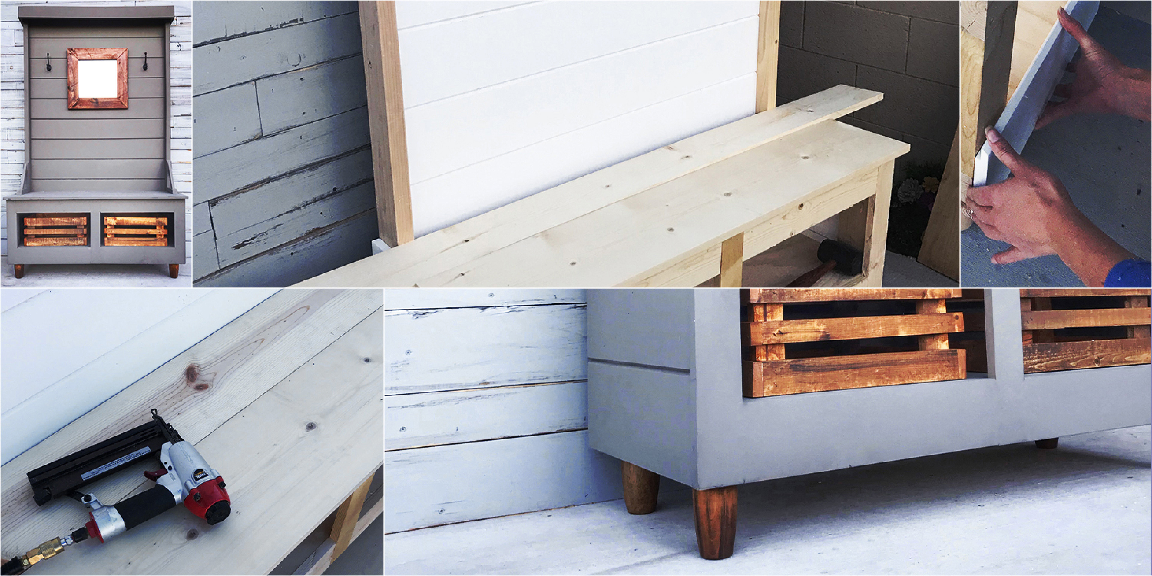 Shiplap Entryway Bench