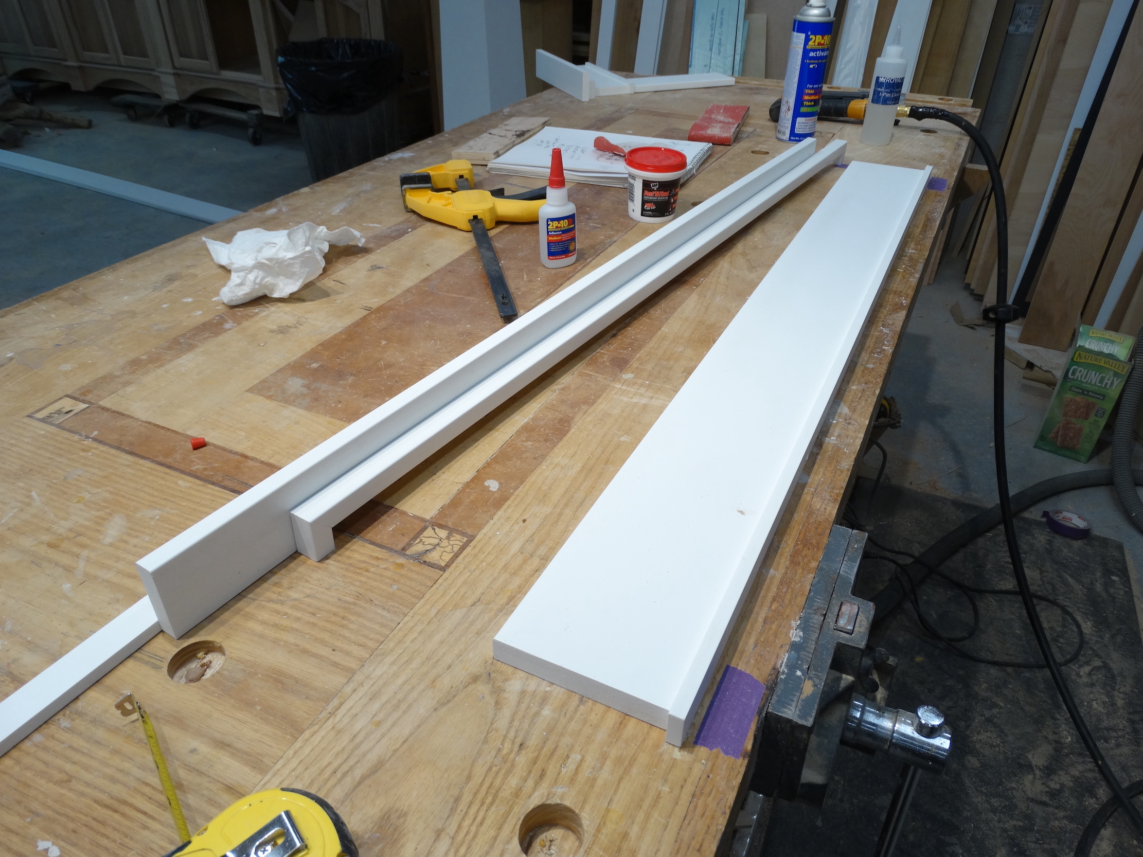 trim laid out on working table